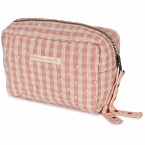 Konges Sljd Powder Pink Check Seersucker Small Toiletry Bag