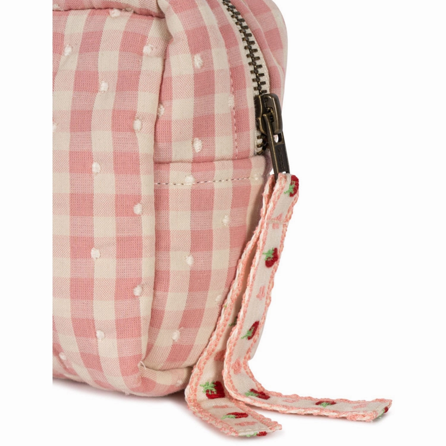 Konges Sljd Powder Pink Check Seersucker Small Toiletry Bag
