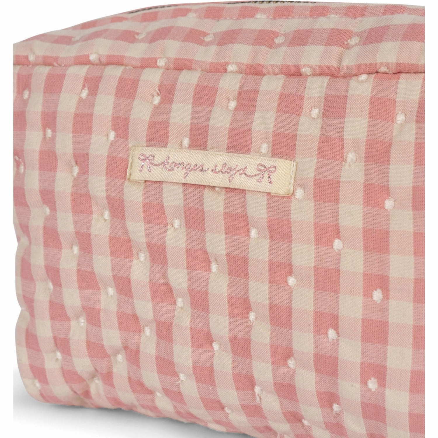 Konges Sljd Powder Pink Check Seersucker Small Toiletry Bag