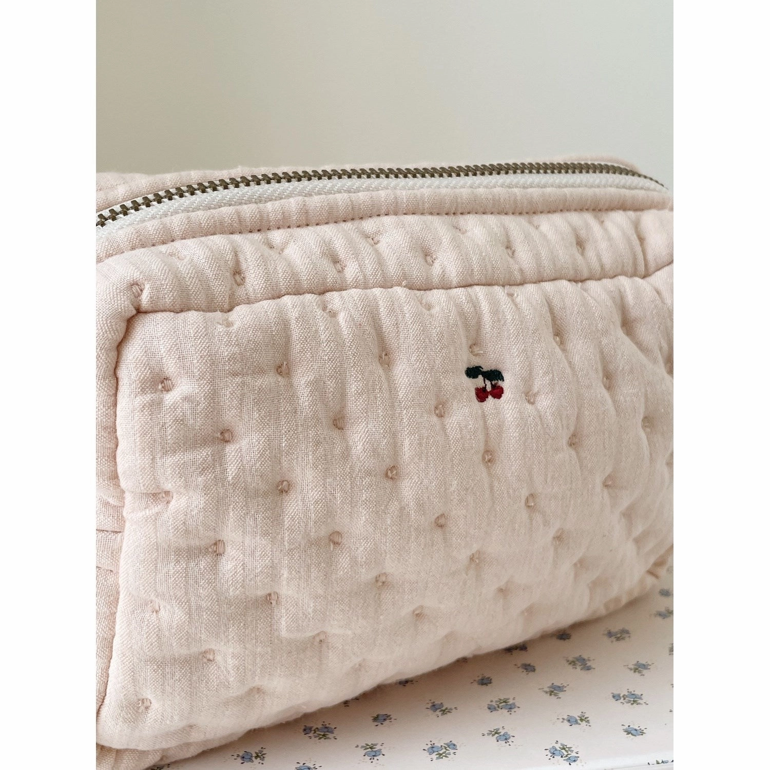 Konges Sljd Seersucker Toiletry Bag Small Cameo Rose
