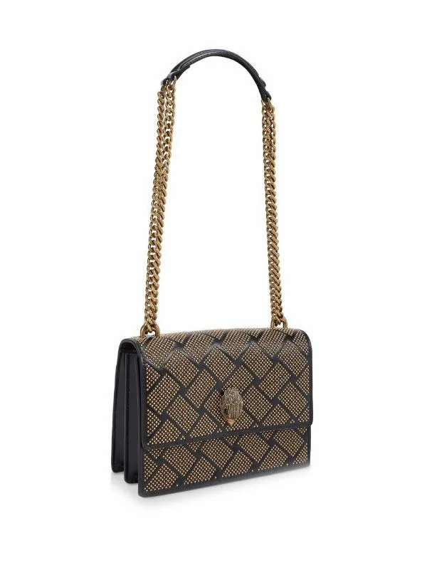 Kurt Geiger Midi Shoreditch stud crossbody bag- Black