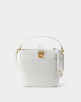 Large Crest Lock Bucket Bag