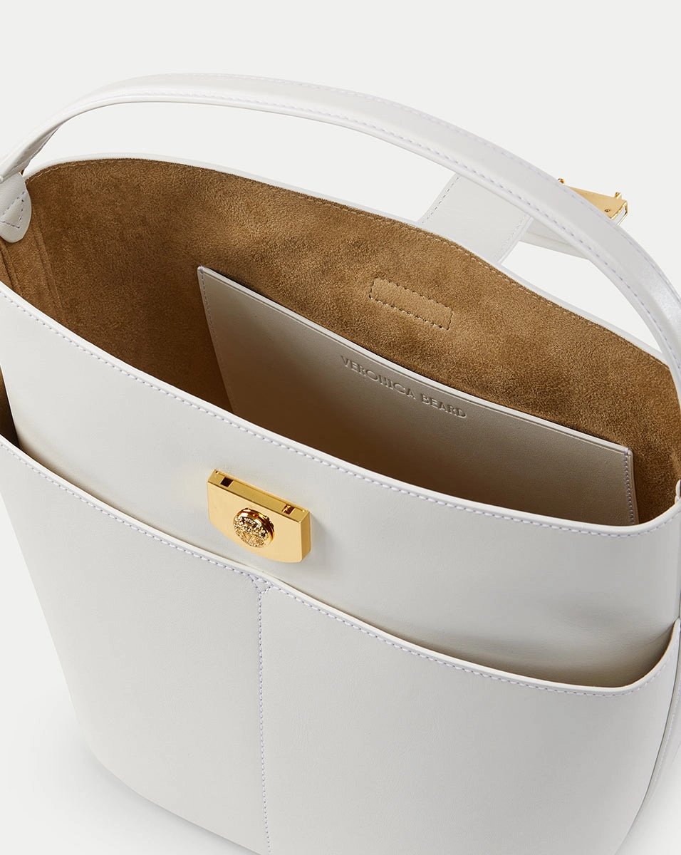 Large Crest Lock Bucket Bag