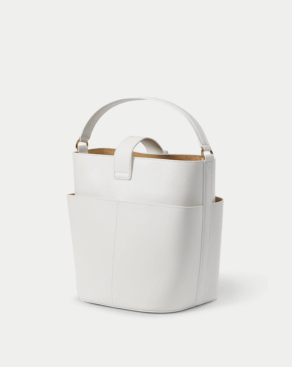 Large Crest Lock Bucket Bag
