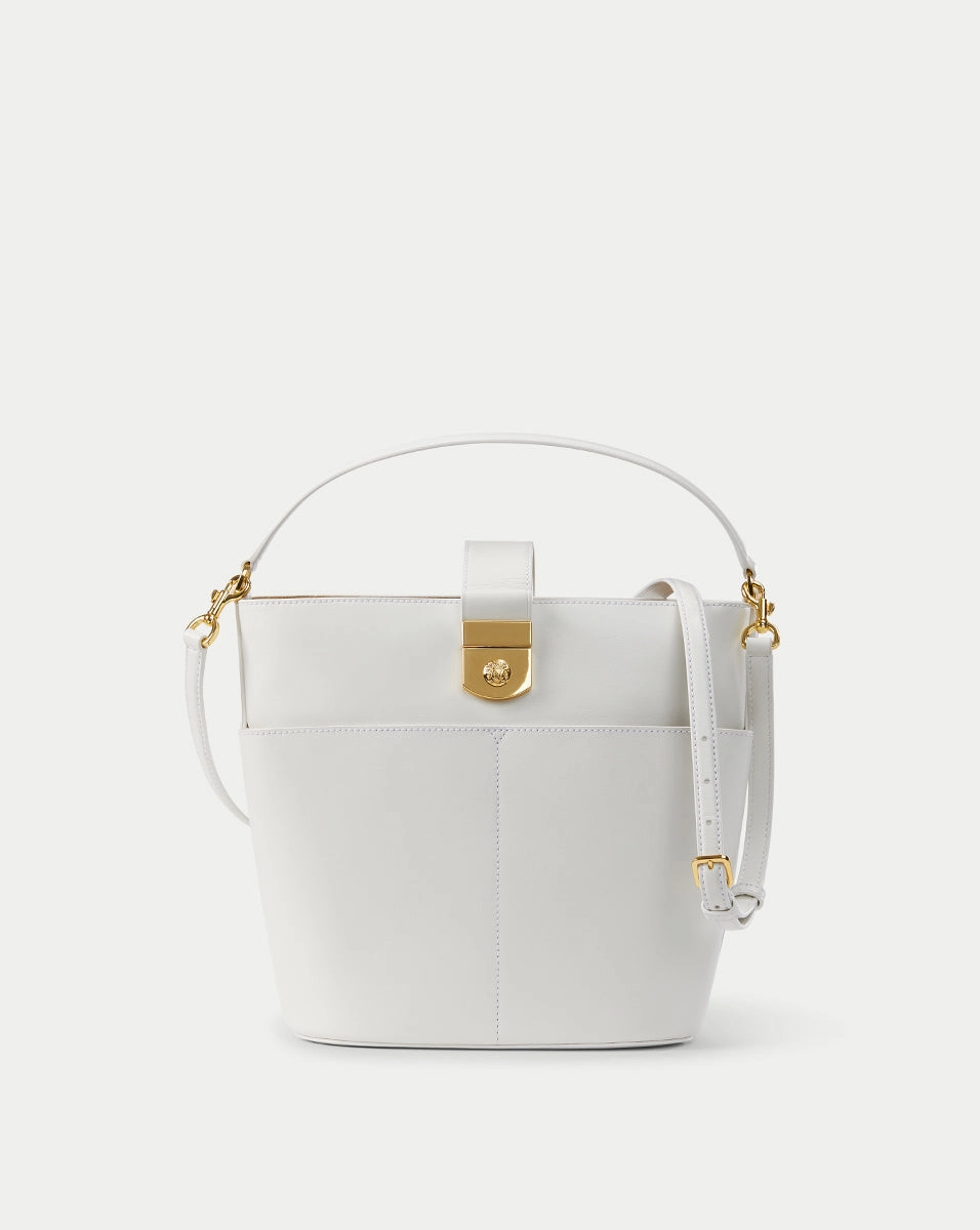 Large Crest Lock Bucket Bag
