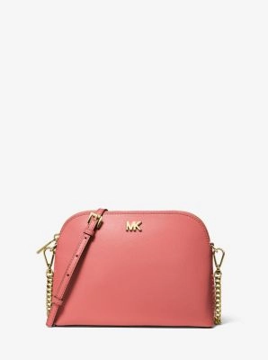 Large Crossgrain Leather Dome Crossbody Bag