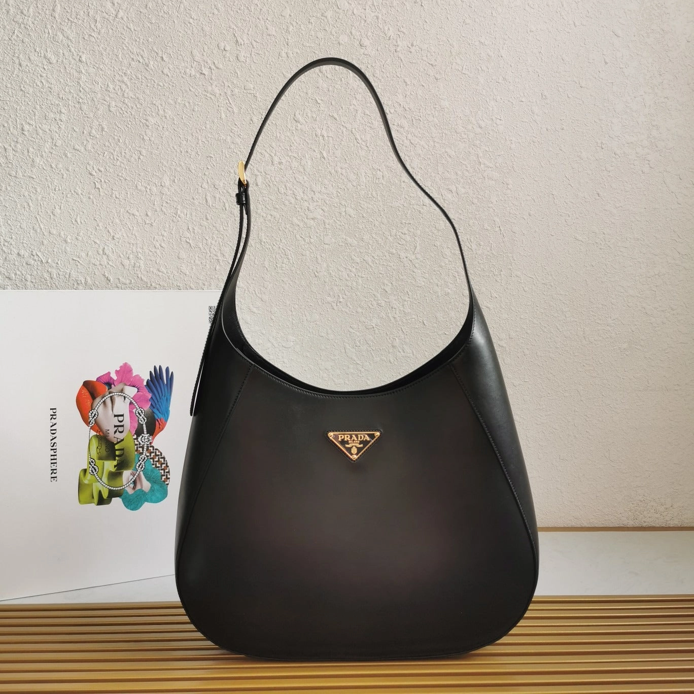 Large Leather Shoulder Bag With Topstitching Black Leather Shoulder Bag for Women