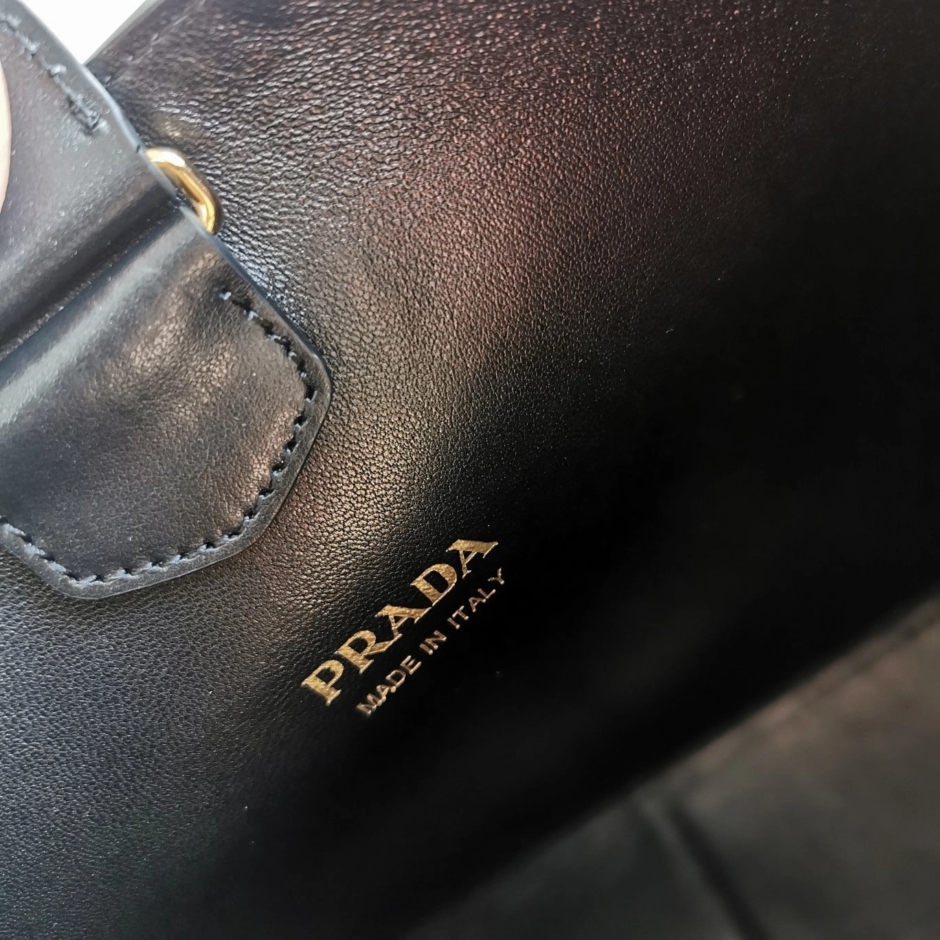 Large Leather Shoulder Bag With Topstitching Black Leather Shoulder Bag for Women