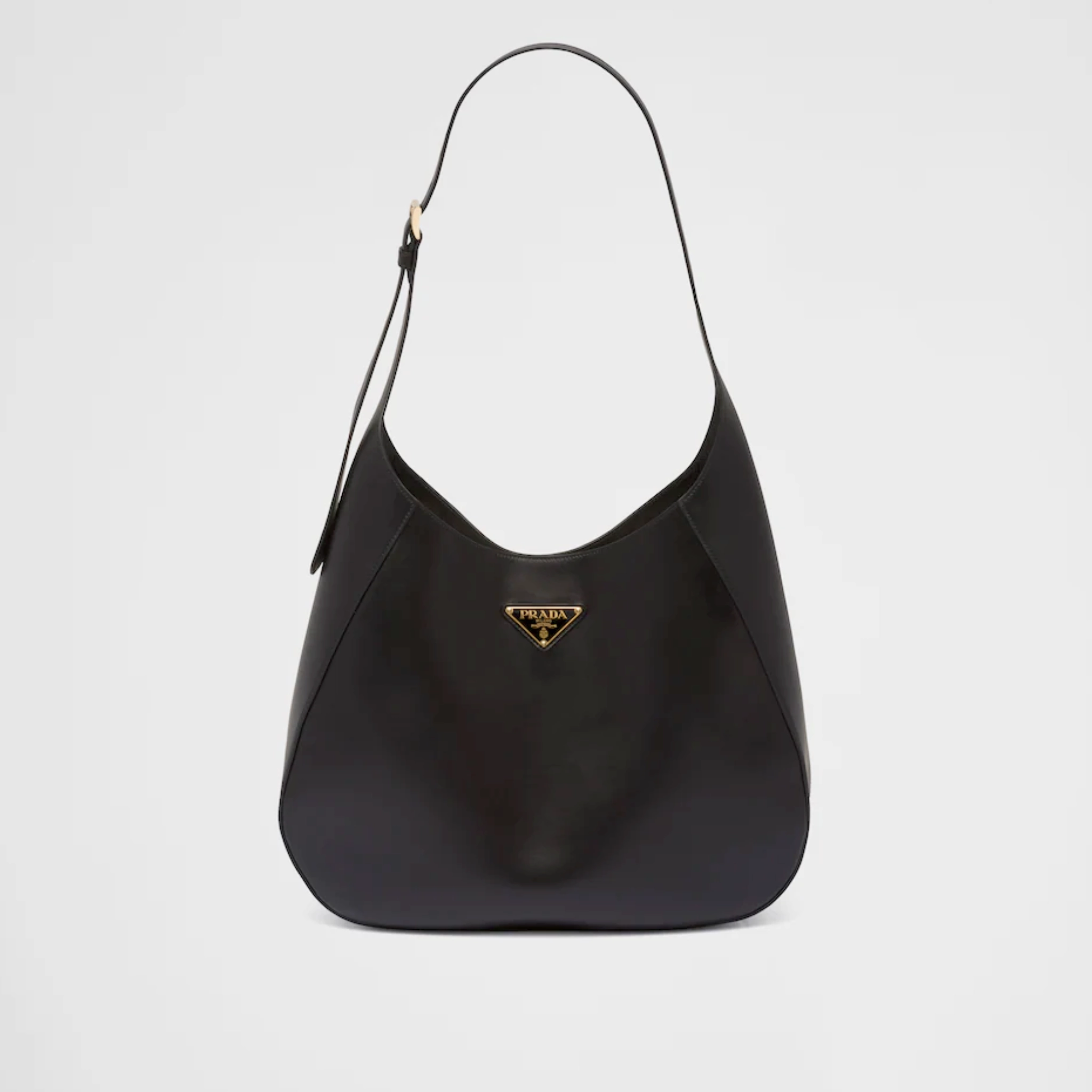 Large Leather Shoulder Bag With Topstitching Black Leather Shoulder Bag for Women