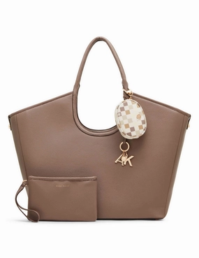 Large Tote with Graphic Tile Lion Logo Pouch
