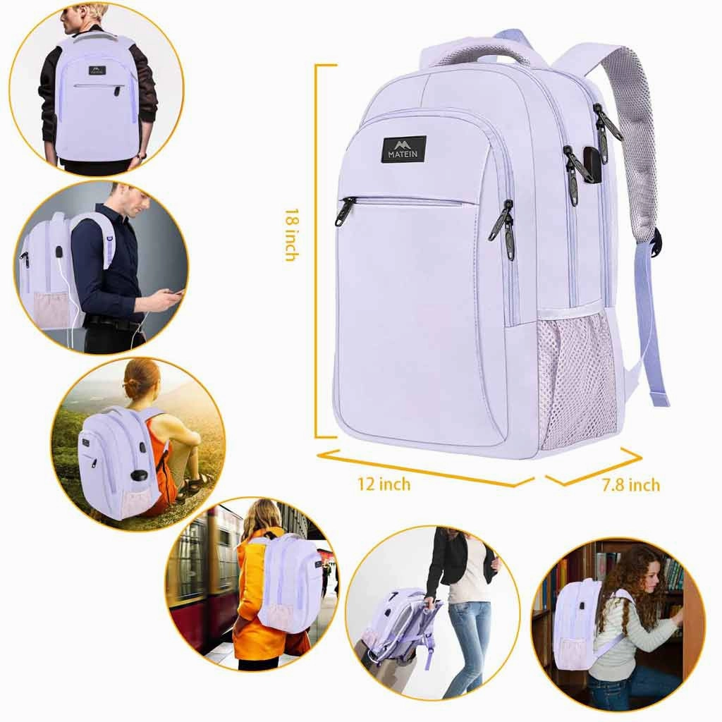 Lavender Purple Mlassic Travel Laptop Backpack