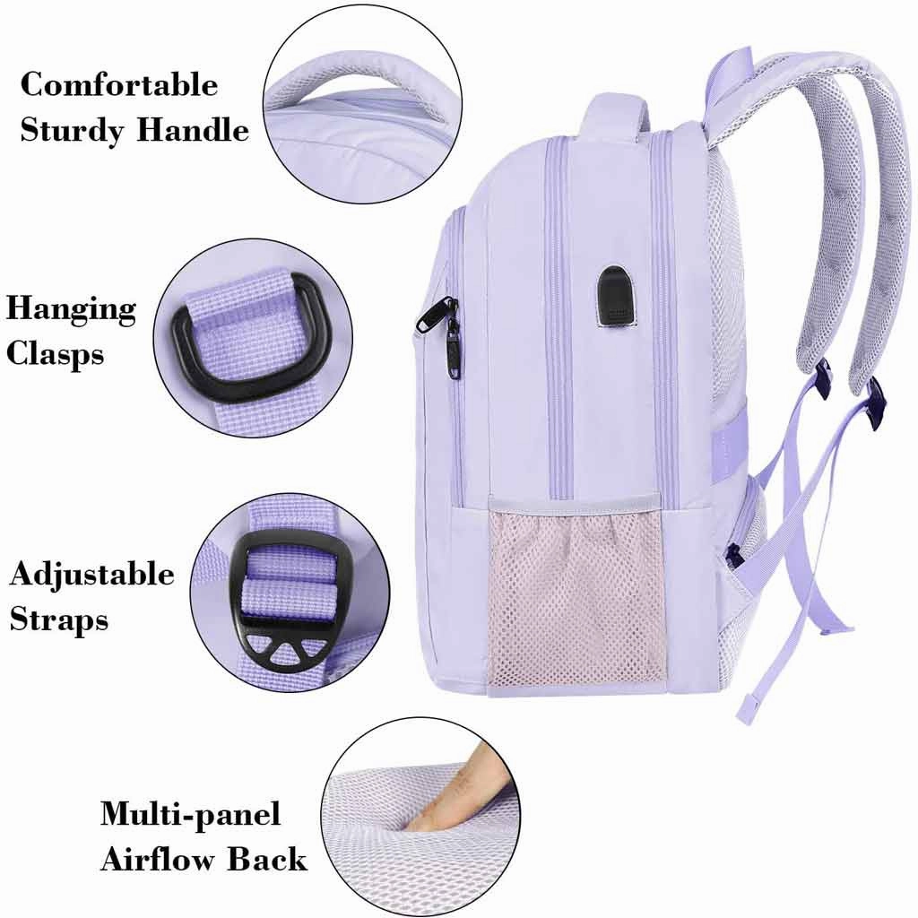 Lavender Purple Mlassic Travel Laptop Backpack