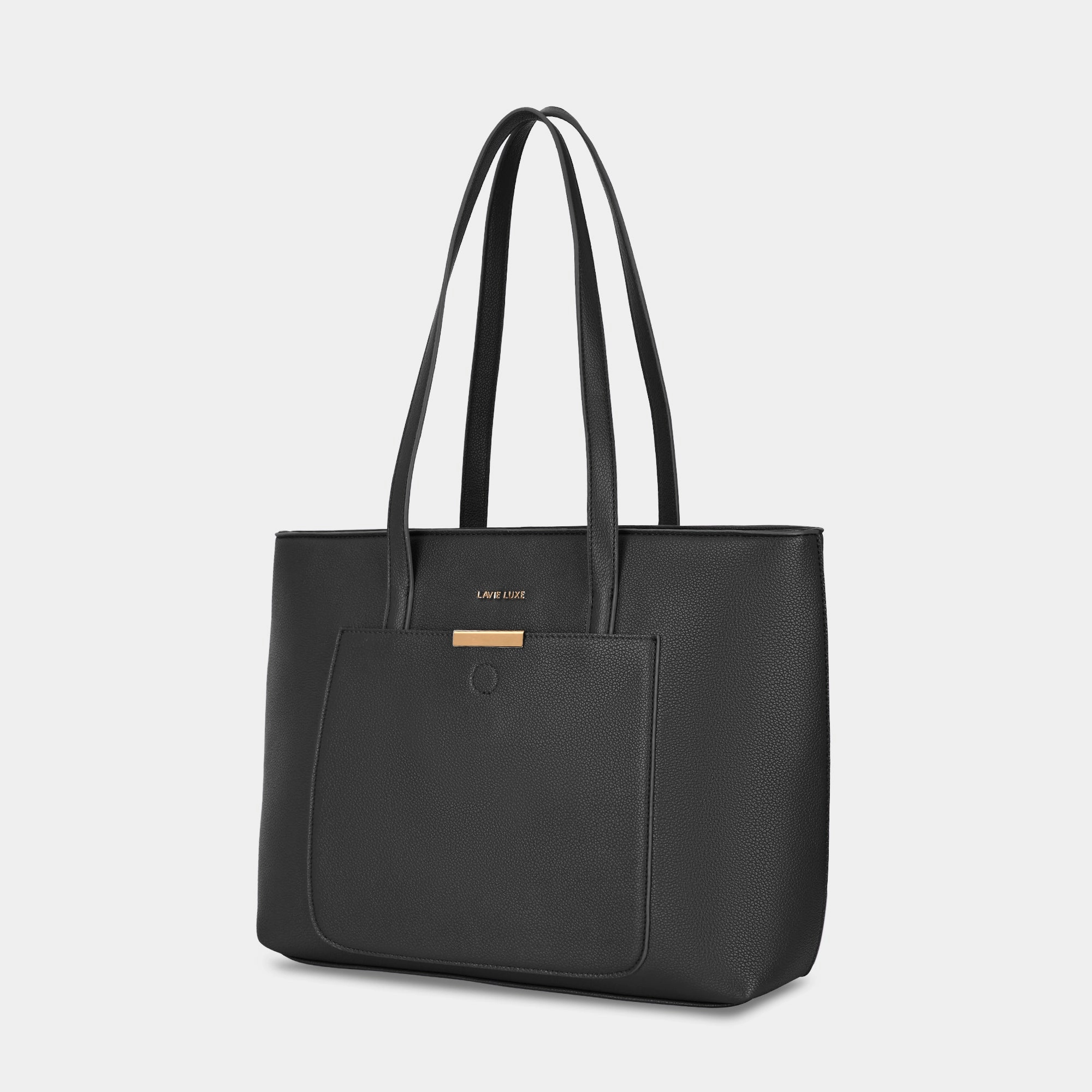 Lavie Luxe Bliss Black Large Women's Tote