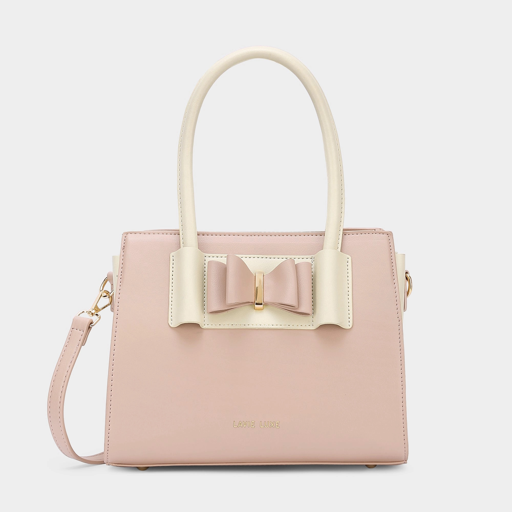 Lavie Luxe Knot Light Pink Medium Women's Satchel Bag