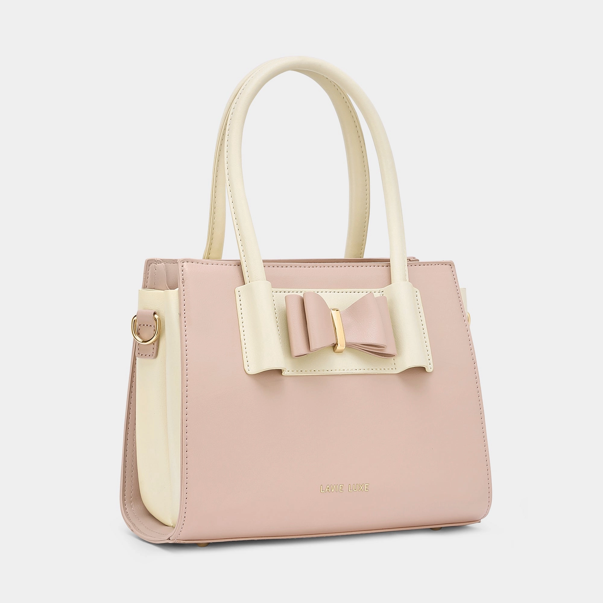 Lavie Luxe Knot Light Pink Medium Women's Satchel Bag