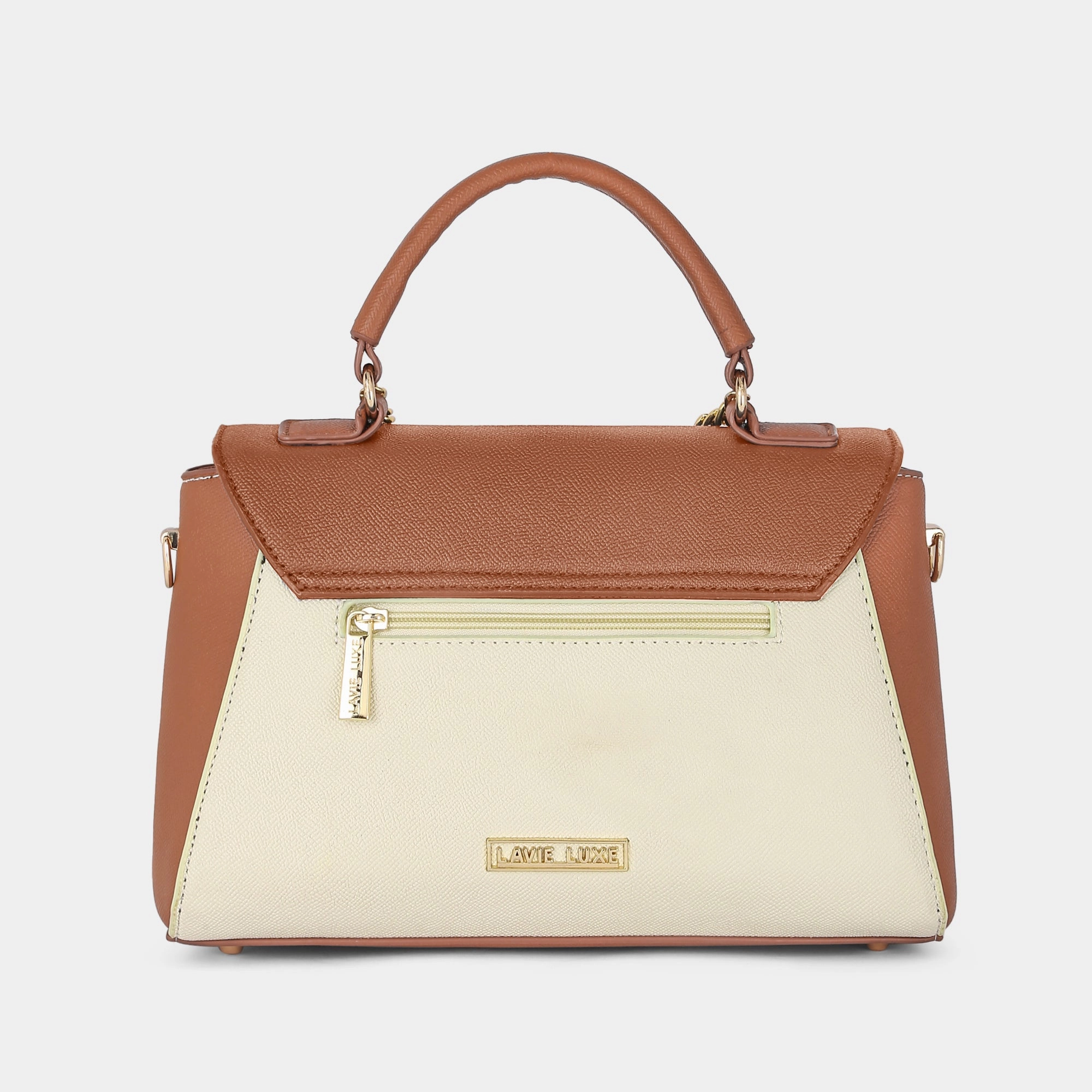 Lavie Luxe Pine Tan Small Women's Flap Satchel Handbag