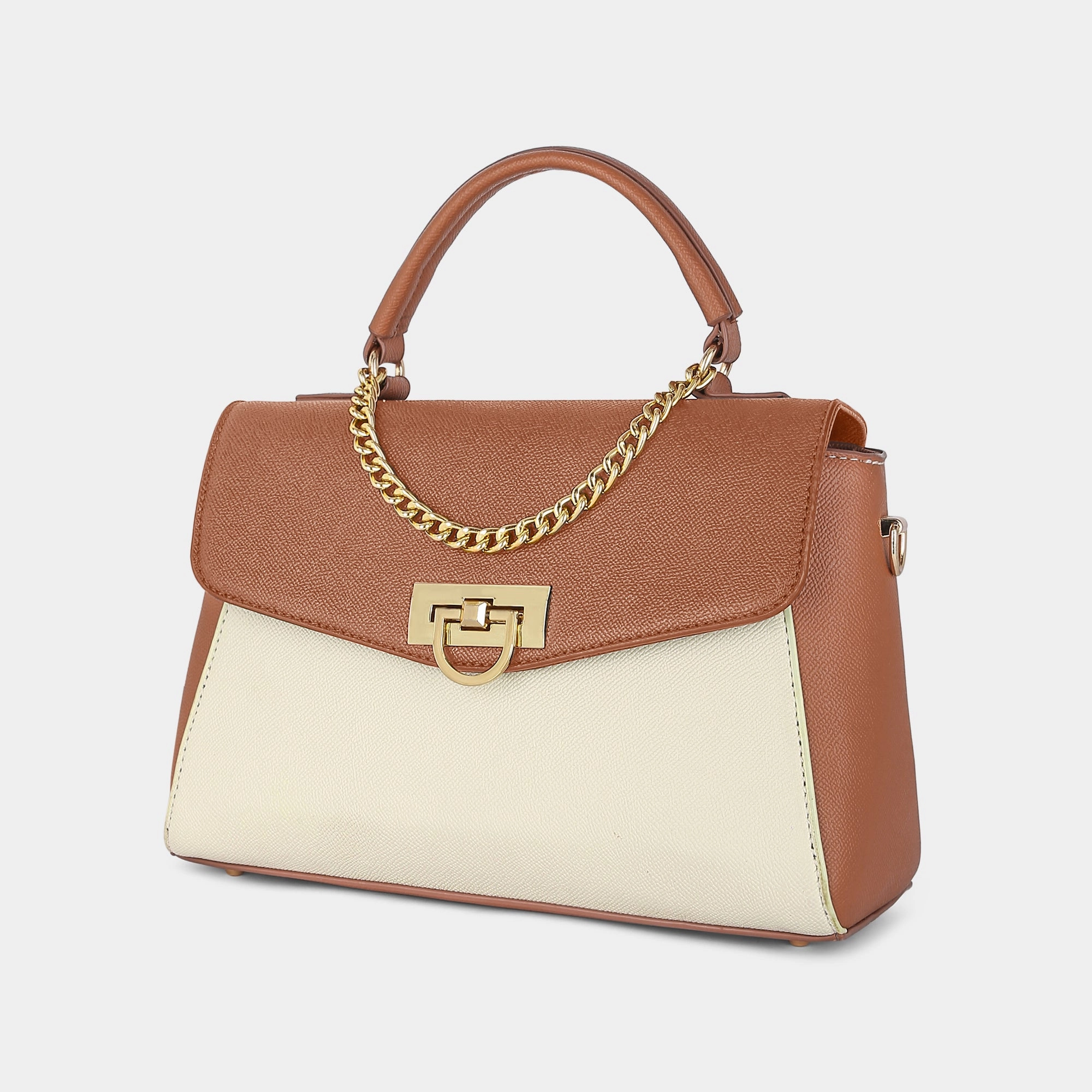 Lavie Luxe Pine Tan Small Women's Flap Satchel Handbag