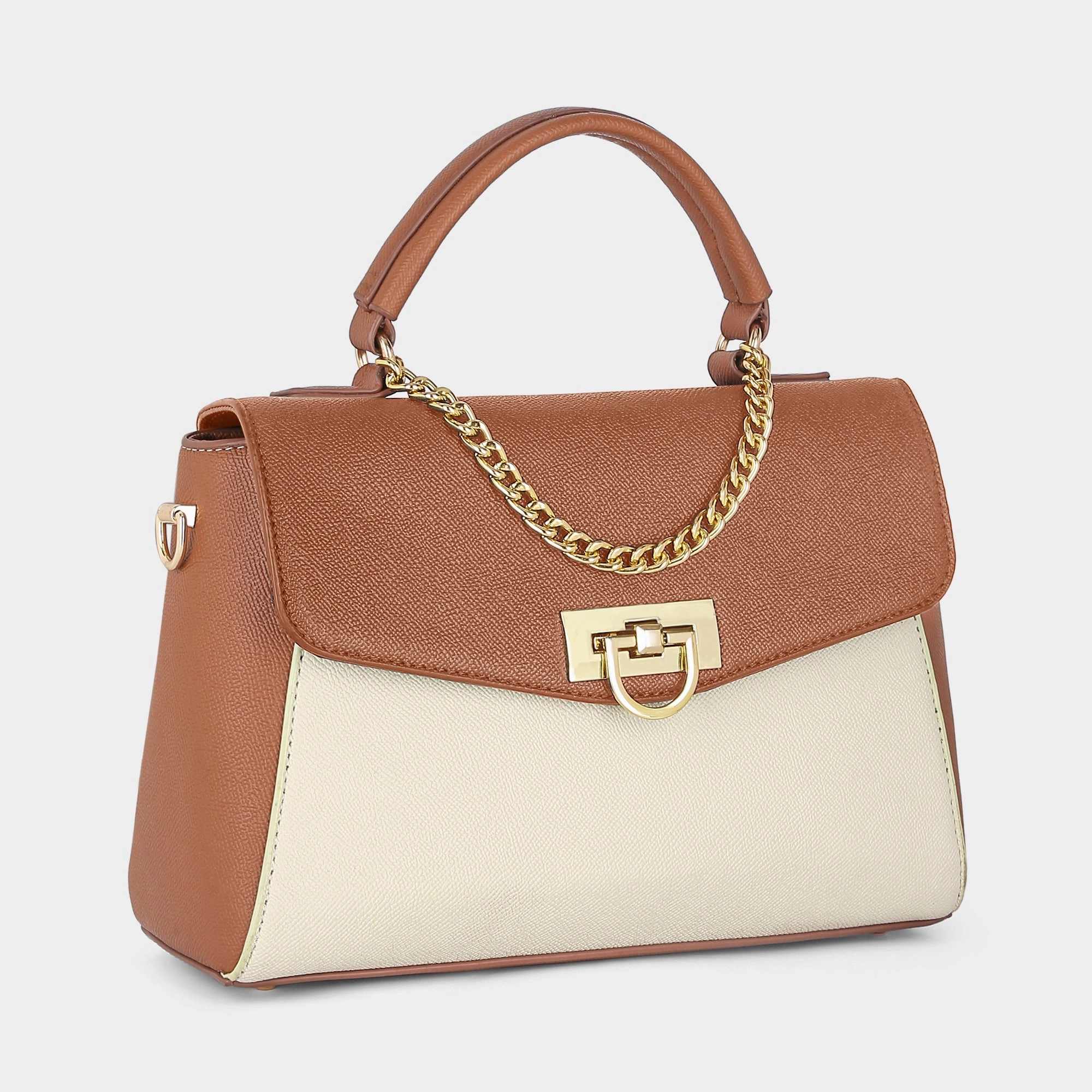 Lavie Luxe Pine Tan Small Women's Flap Satchel Handbag