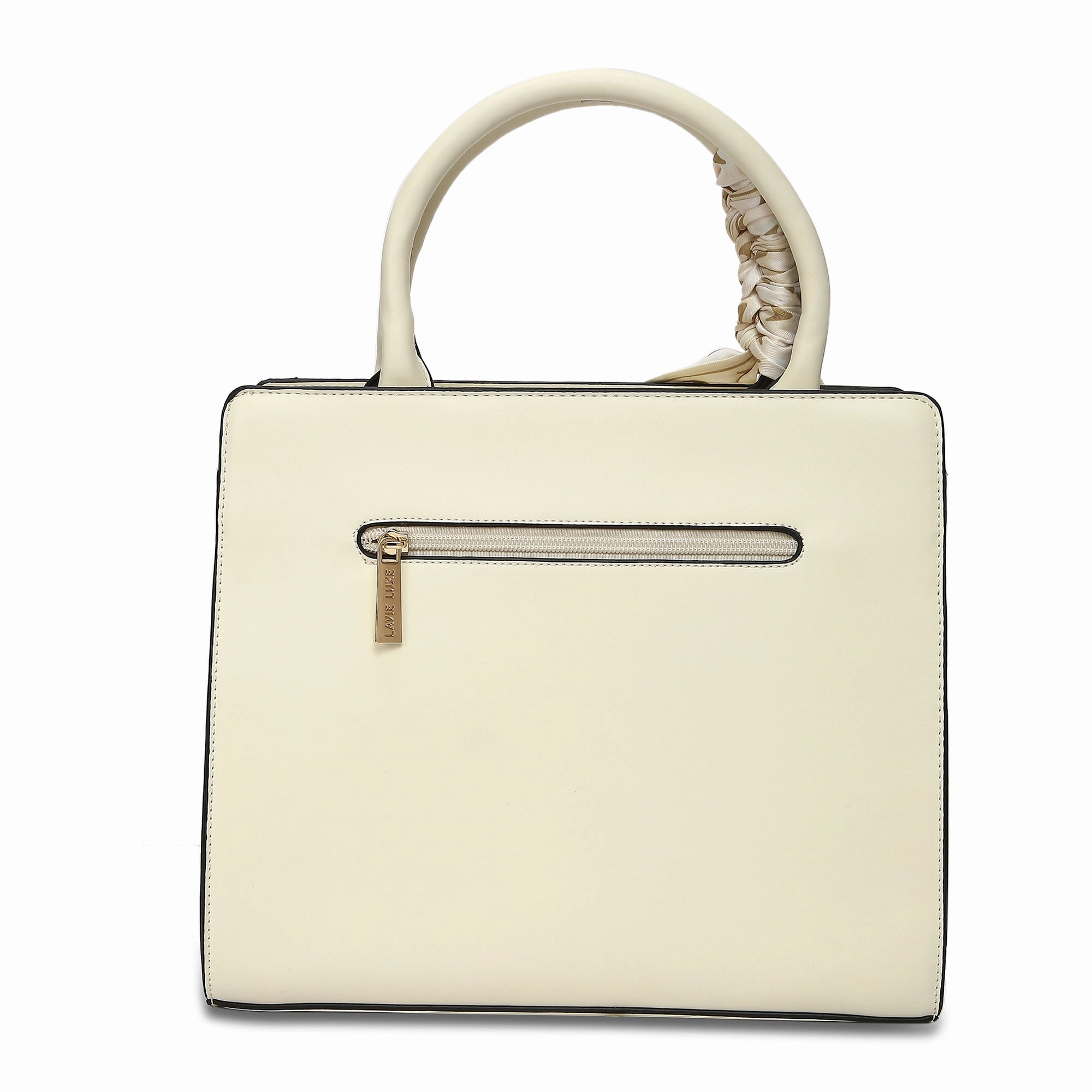 Lavie Luxe Quare Off White Medium Women's Satchel