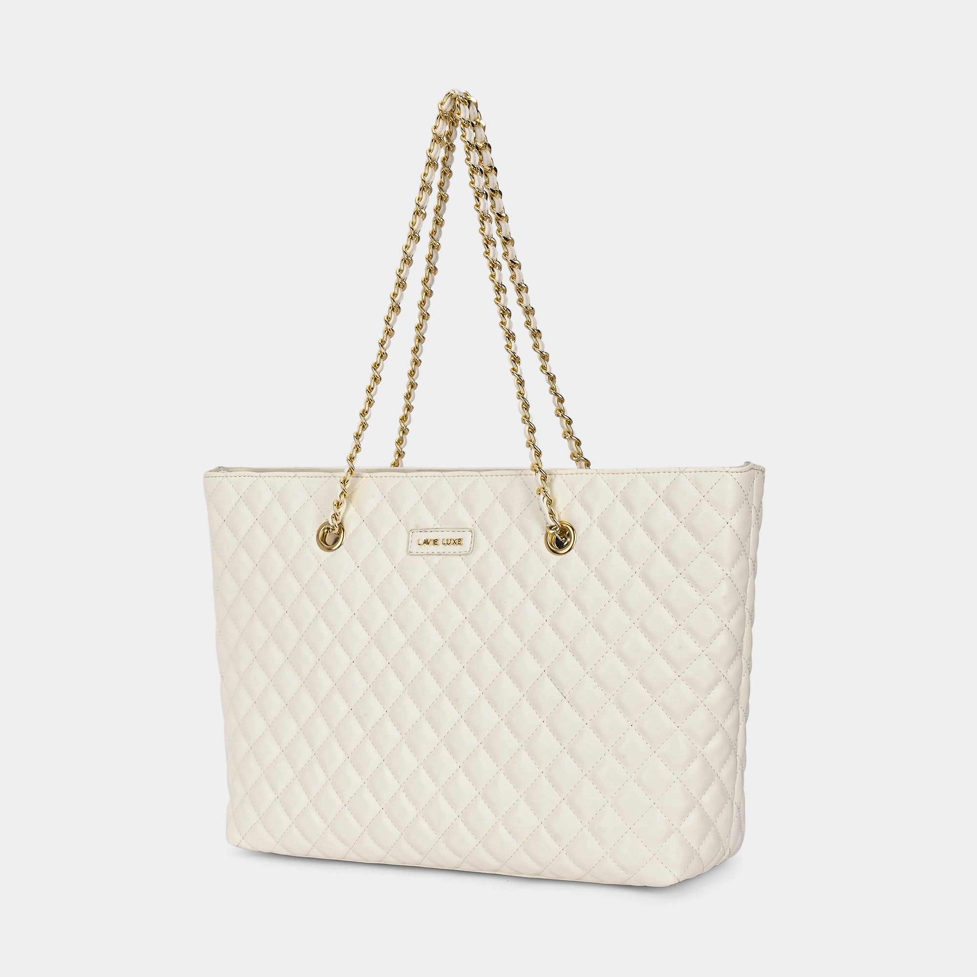 Lavie Luxe Query Off White Large Women's Tote