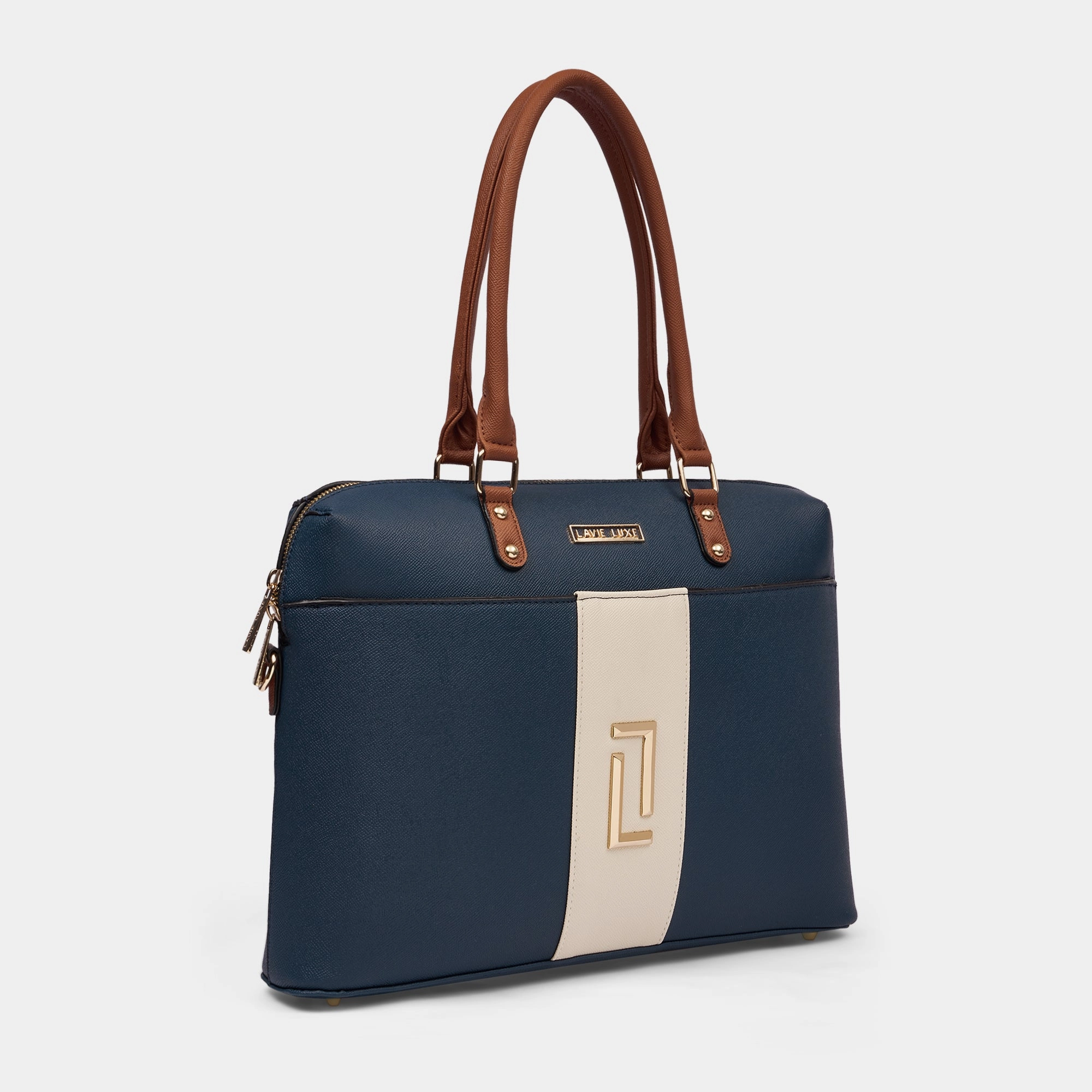 Lavie Luxe Welsy 1 Compartment Navy Large Women'S Laptop Handbag