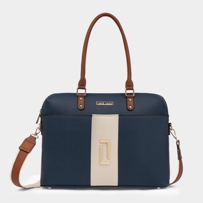 Lavie Luxe Welsy 1 Compartment Navy Large Women'S Laptop Handbag