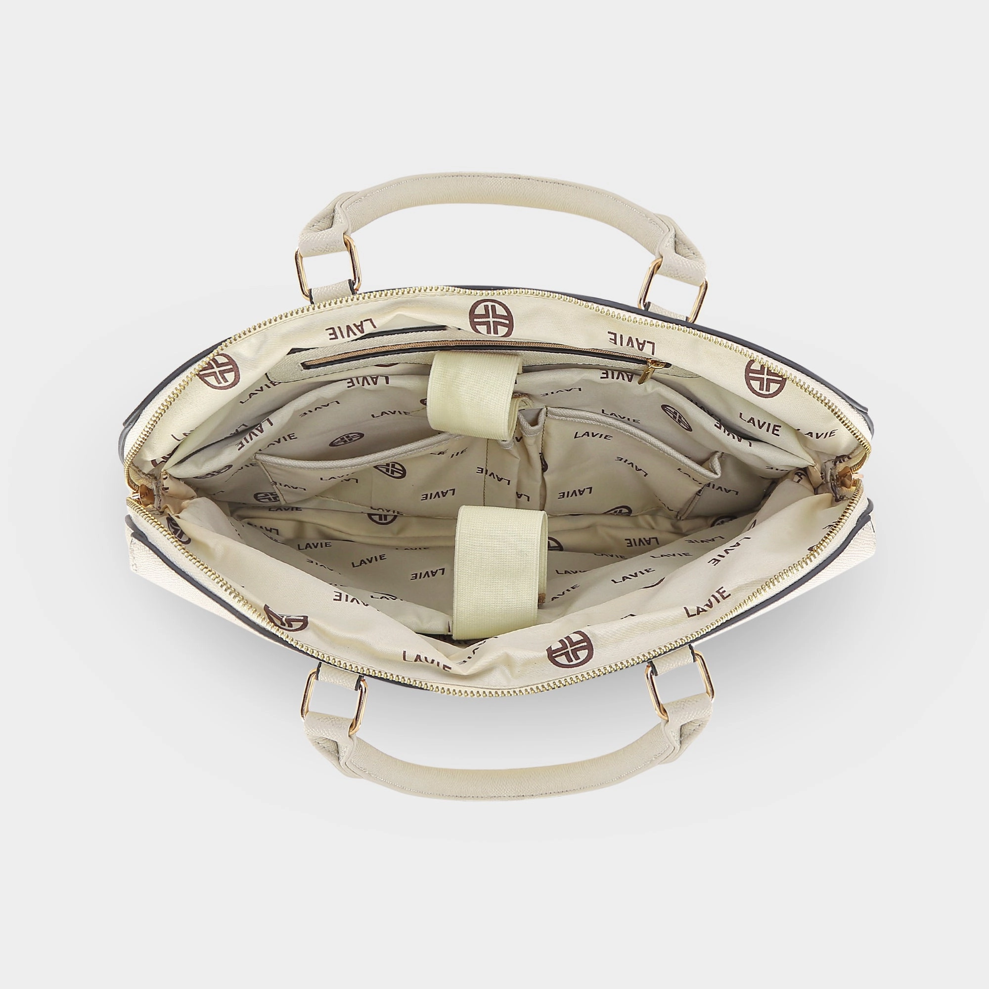 Lavie Luxe Welsy 1 compartment Off White Large Women's Laptop Handbag