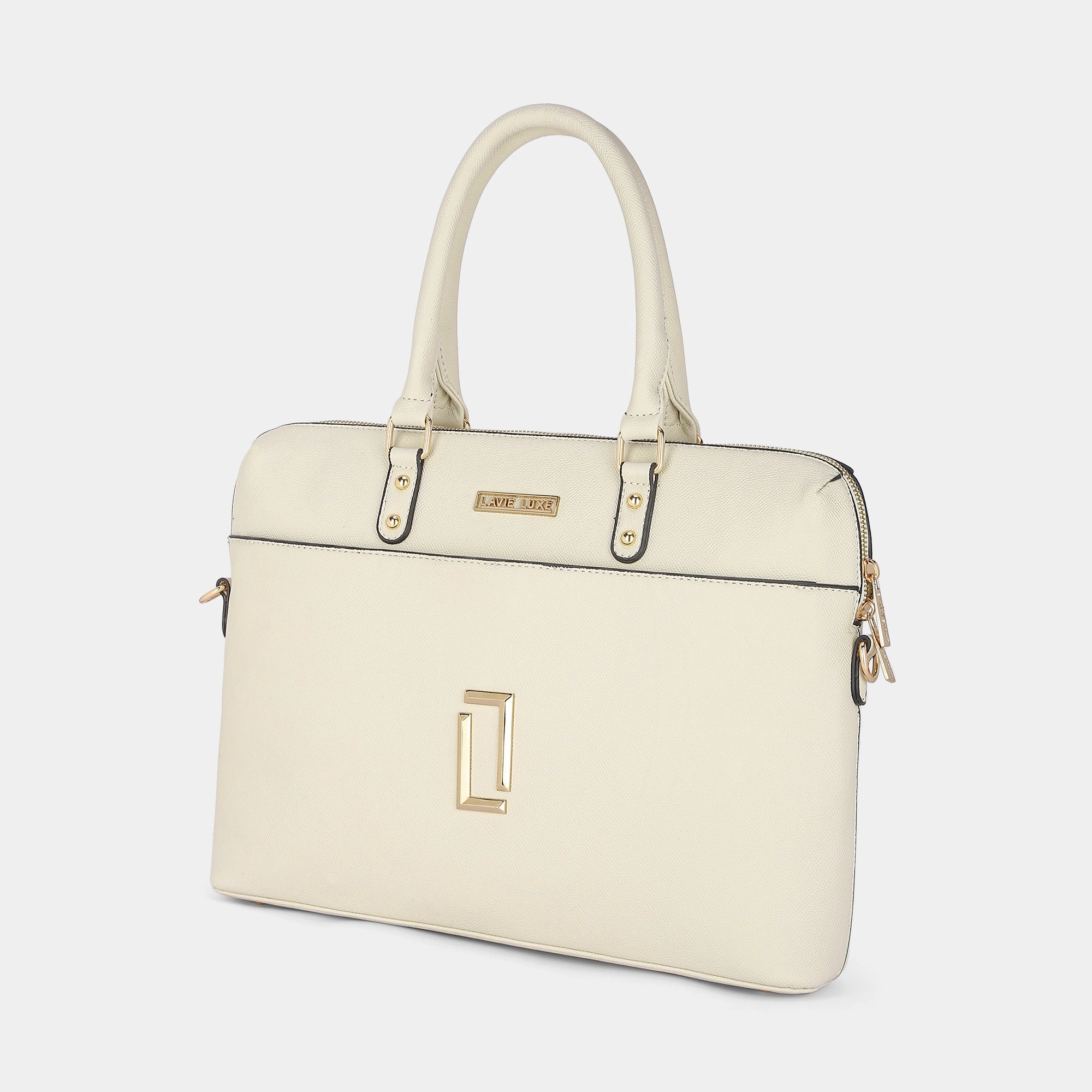 Lavie Luxe Welsy 1 compartment Off White Large Women's Laptop Handbag