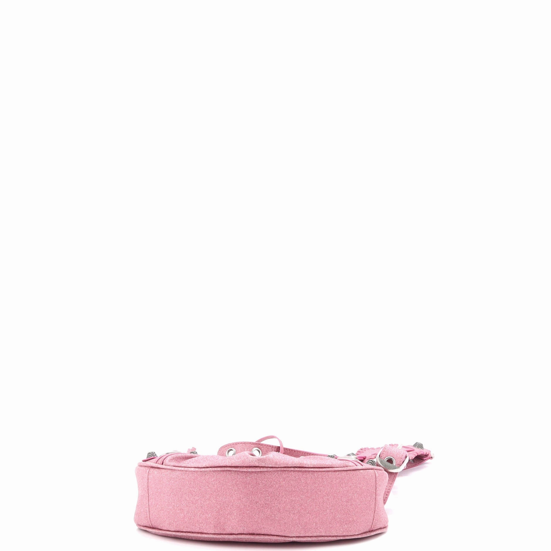 Le Cagole Giant Studs Shoulder Bag Glitter Leather XS