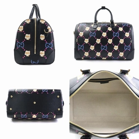 Leather Animalier Bag with Shoulder Strap and Padlock