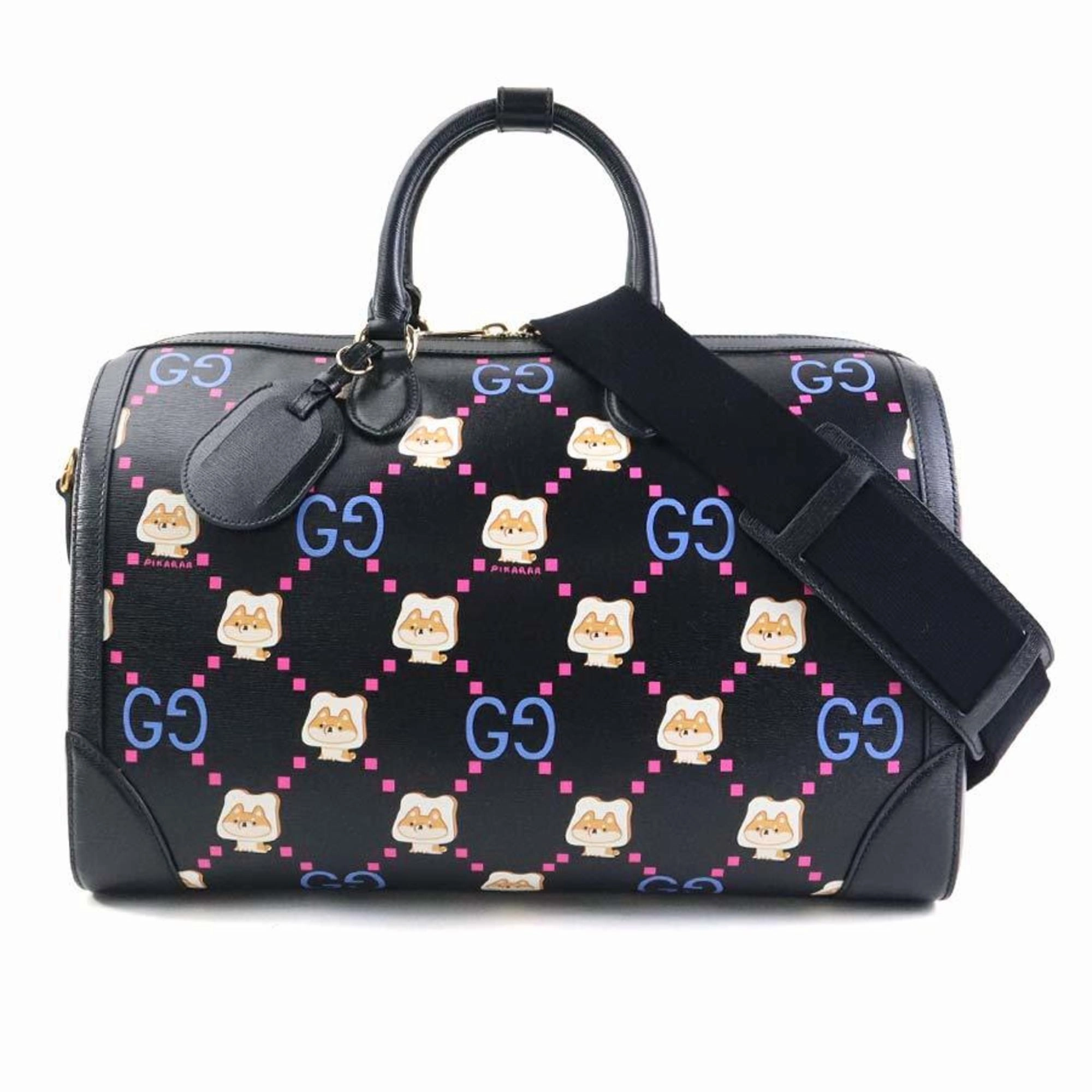 Leather Animalier Bag with Shoulder Strap and Padlock