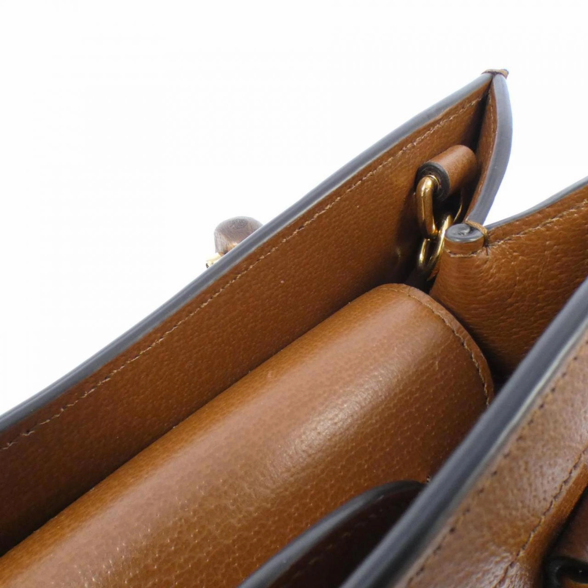 Leather Handbag with Shoulder Strap and Box