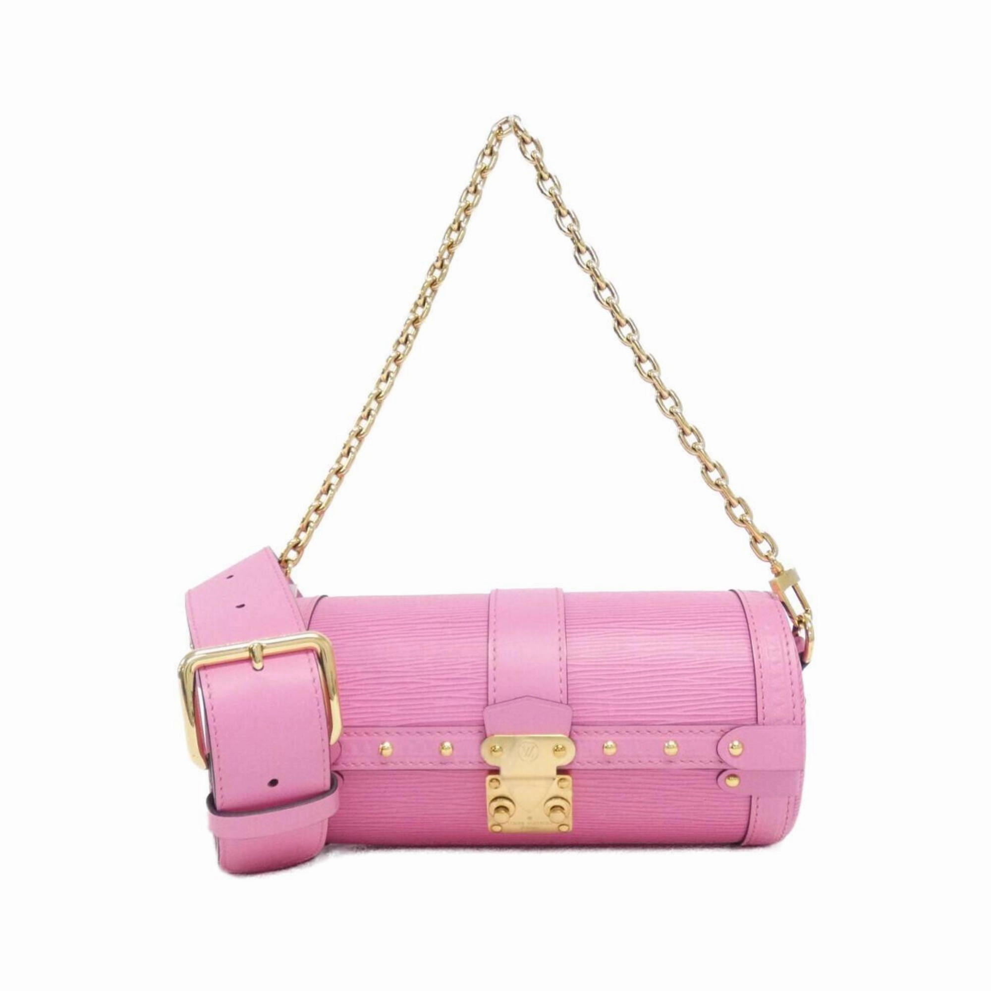 Leather Papillon Handbag with Shoulder Strap