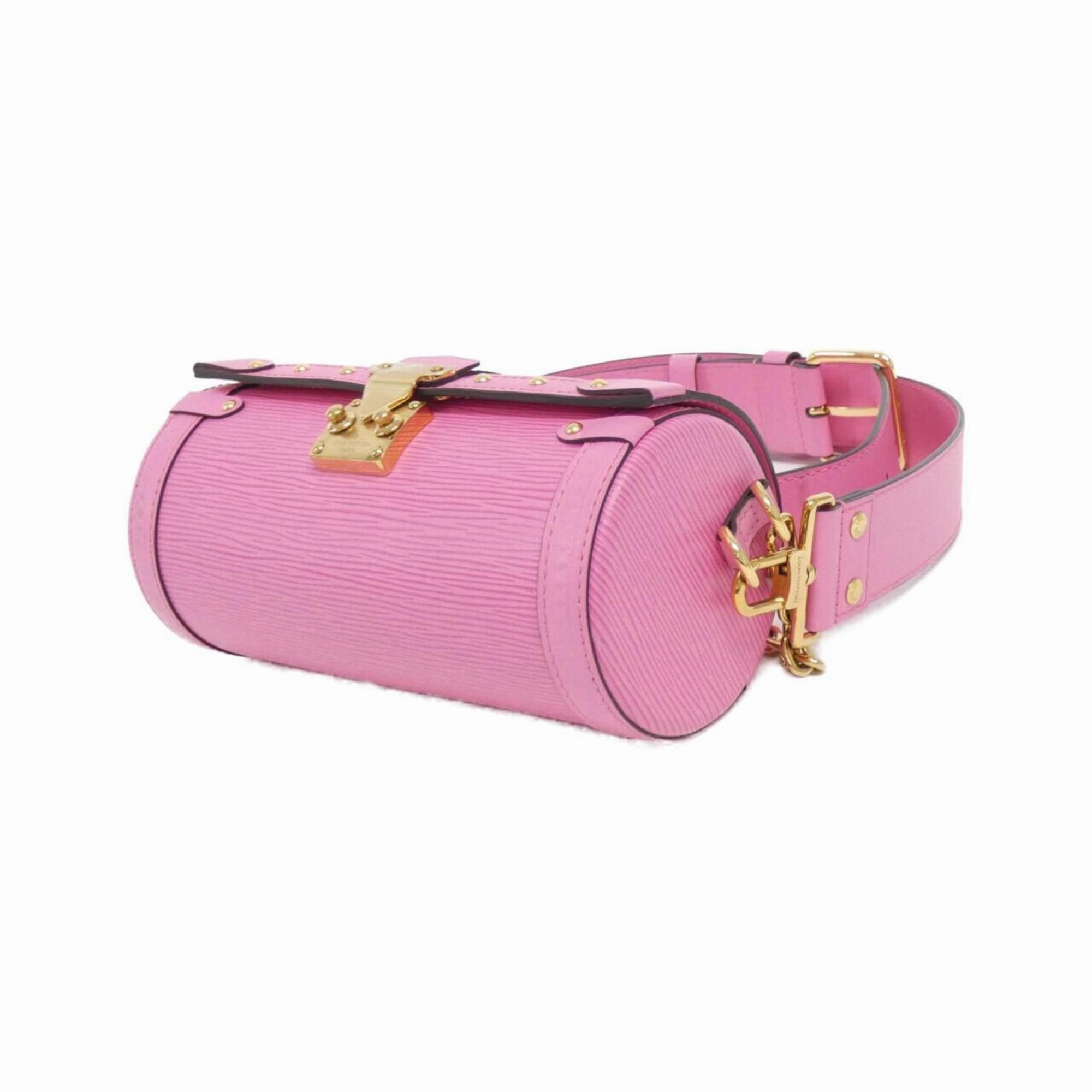 Leather Papillon Handbag with Shoulder Strap