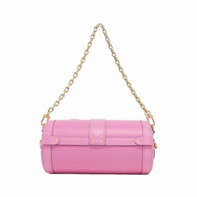 Leather Papillon Handbag with Shoulder Strap