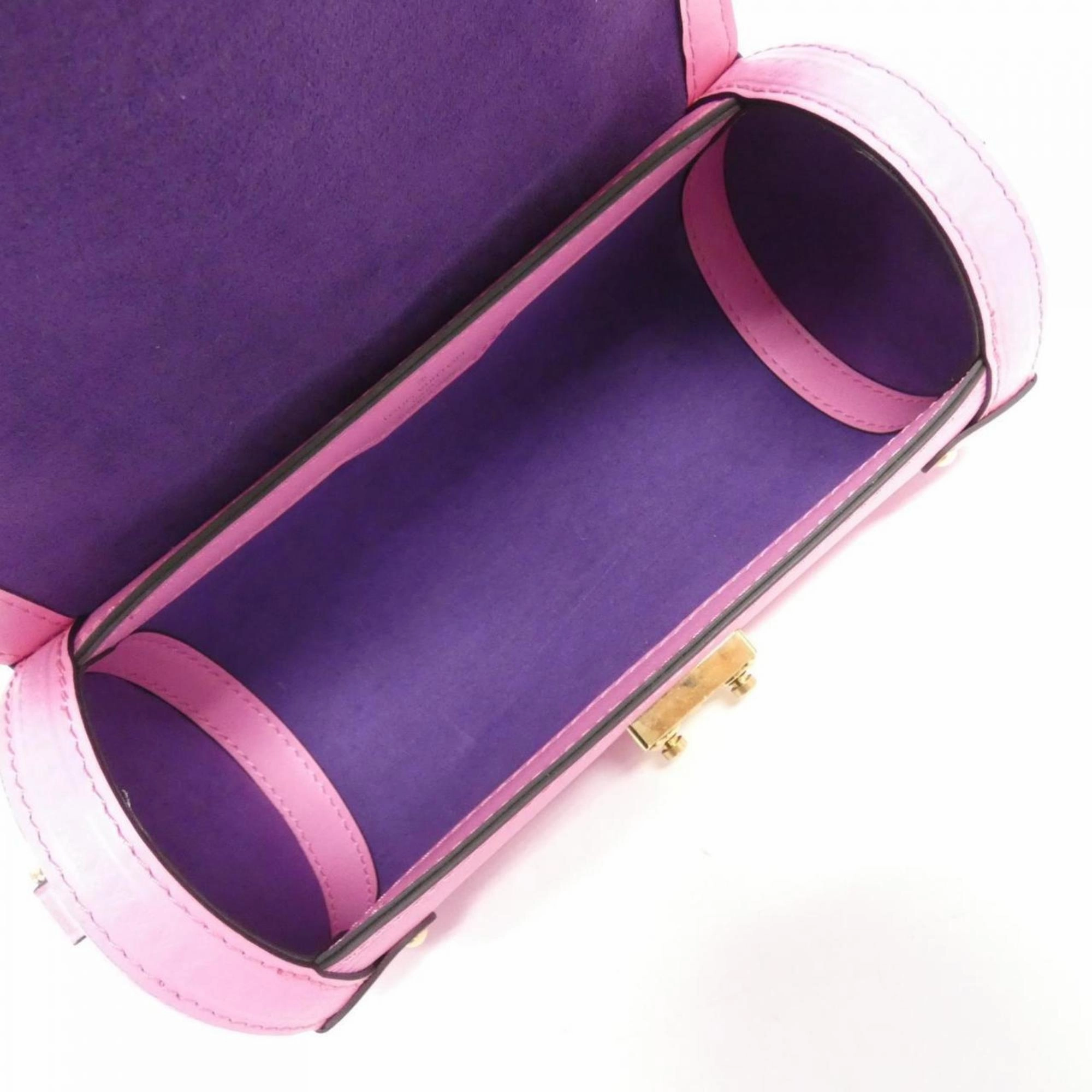 Leather Papillon Handbag with Shoulder Strap