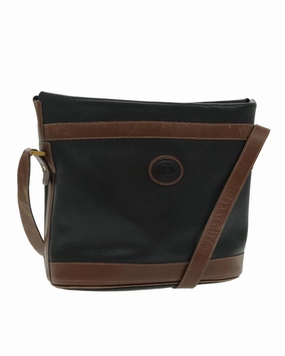 Leather Shoulder Bag with Gold Accents