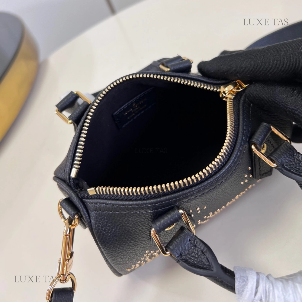 Leather With Studs Nano Speedy Leather Crossbody Bag for Women