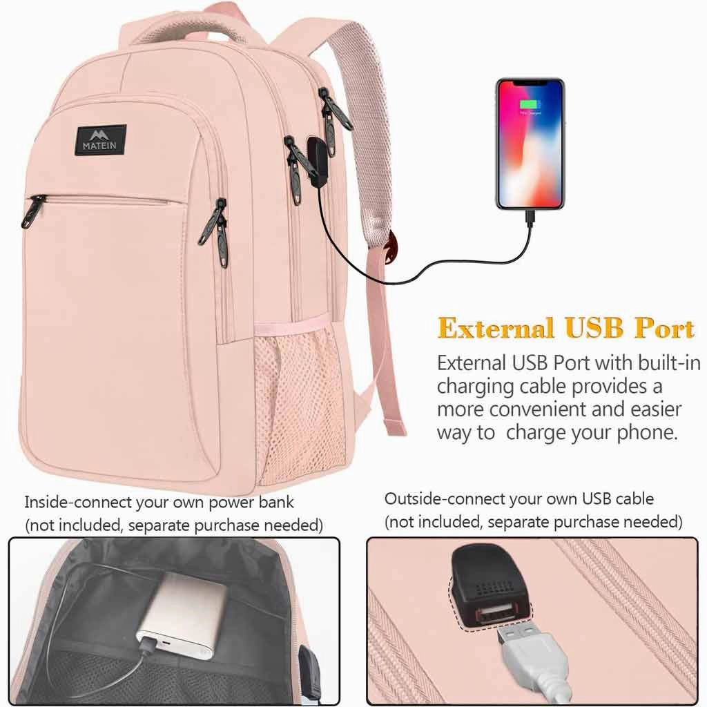 Light Pink Mlassic Travel Laptop Backpack
