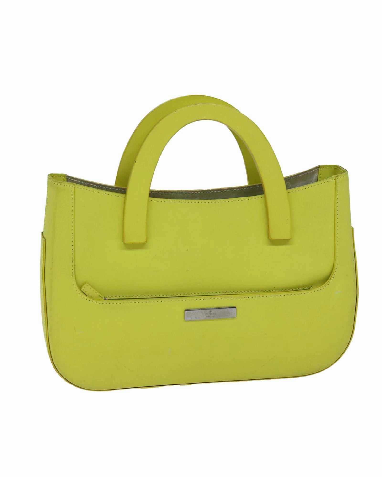 Lime Green Leather Shoulder Bag