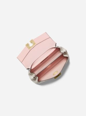 Lita Small Two-Tone Logo and Leather Crossbody Bag