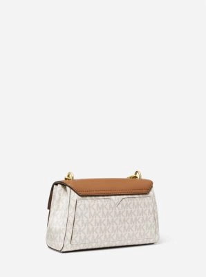 Lita Small Two-Tone Logo and Leather Crossbody Bag
