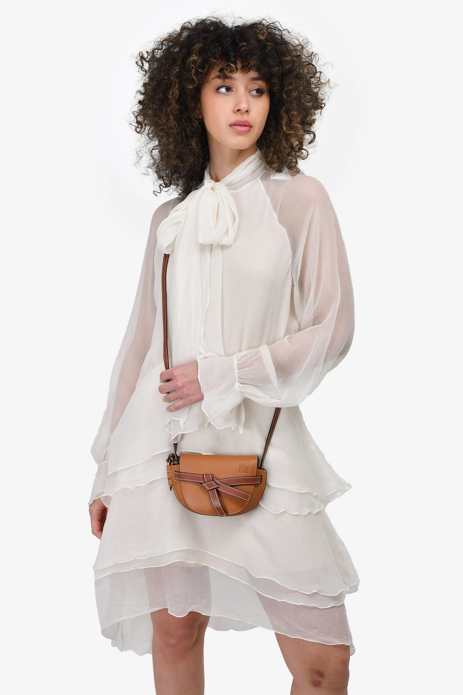 Loewe 2019 Brown Leather Mini Gate Crossbody