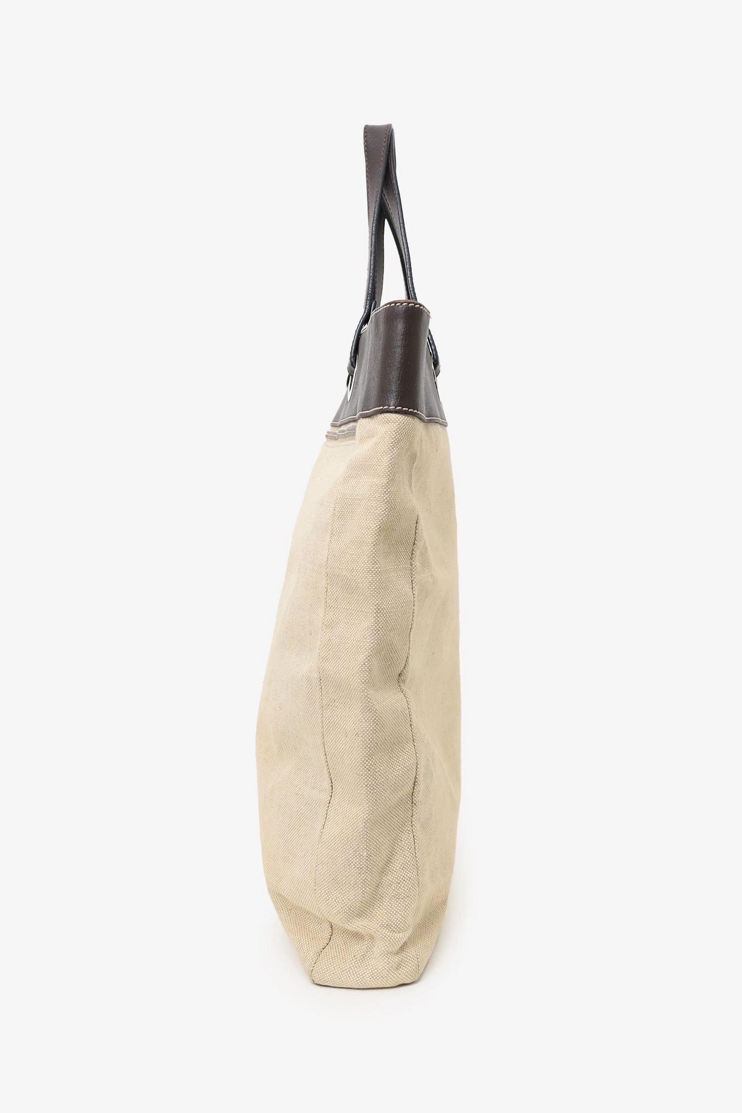 Loewe Beige/Brown Canvas/Leather Tote Bag (As Is)
