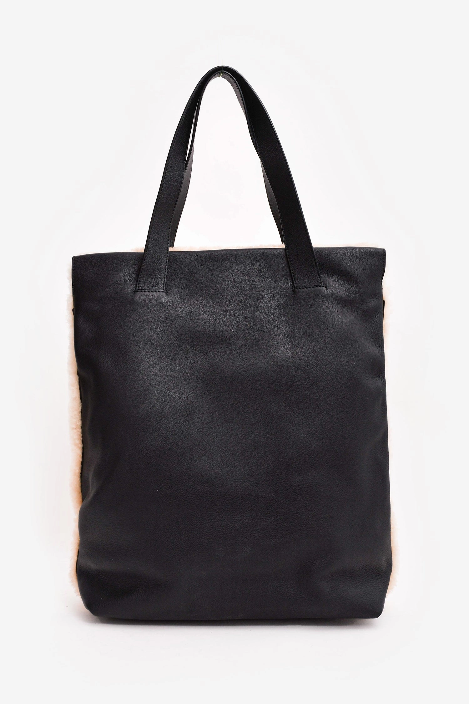 Loewe Beige Teddy Brown Leather 'Mouton' Anagram Tote