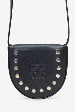 Loewe Black Leather Coin Crossbody