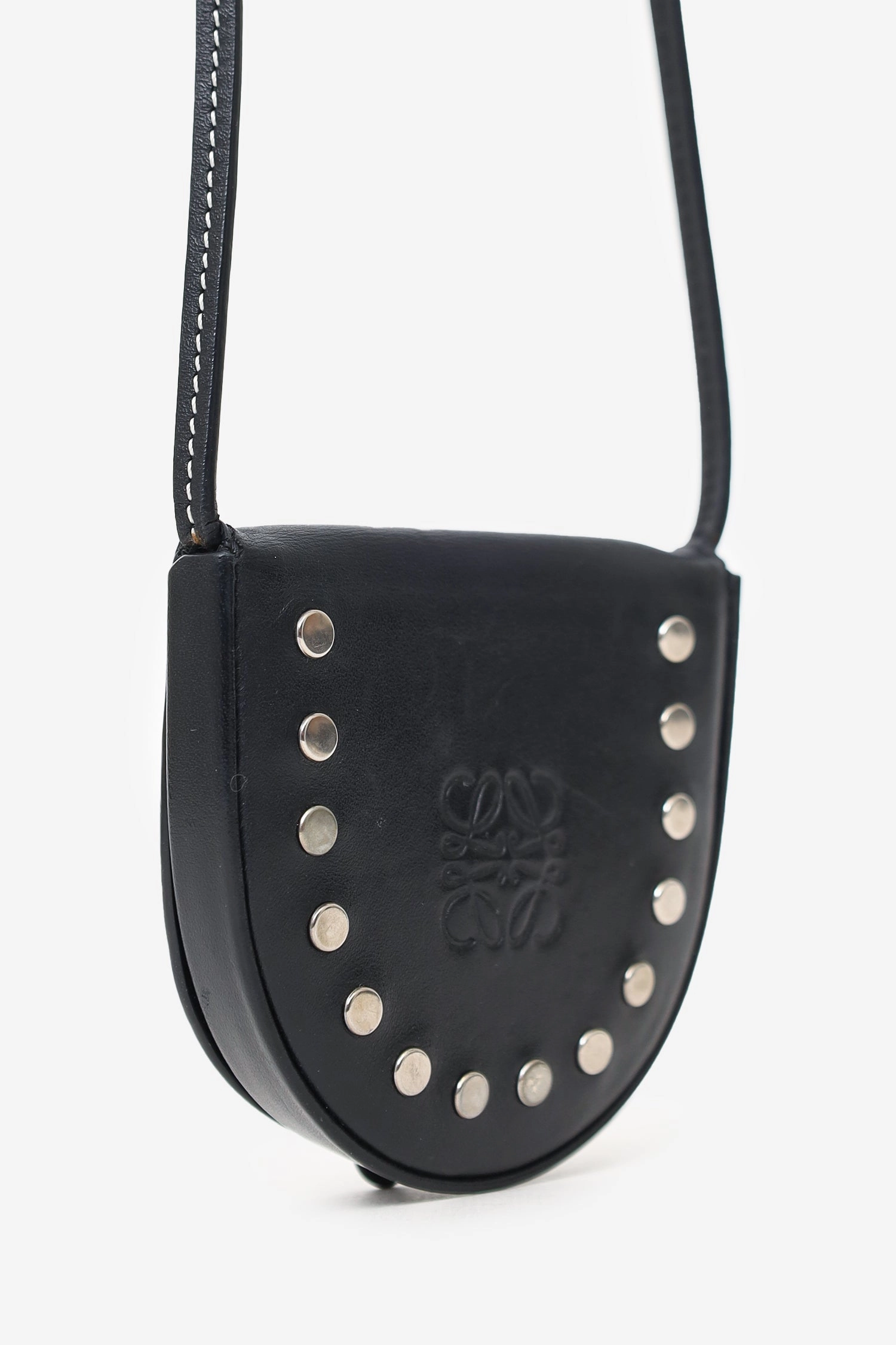 Loewe Black Leather Coin Crossbody