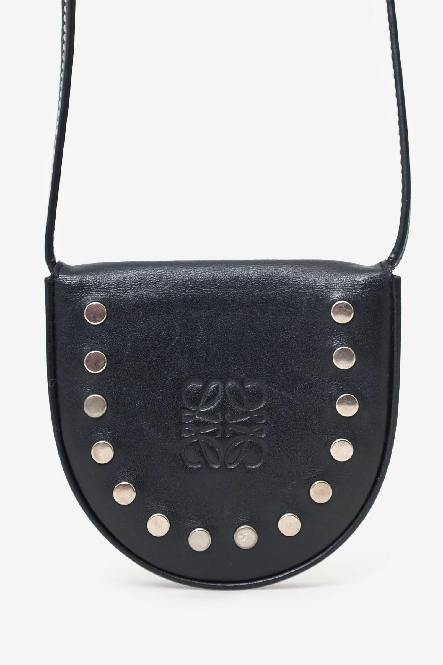 Loewe Black Leather Coin Crossbody