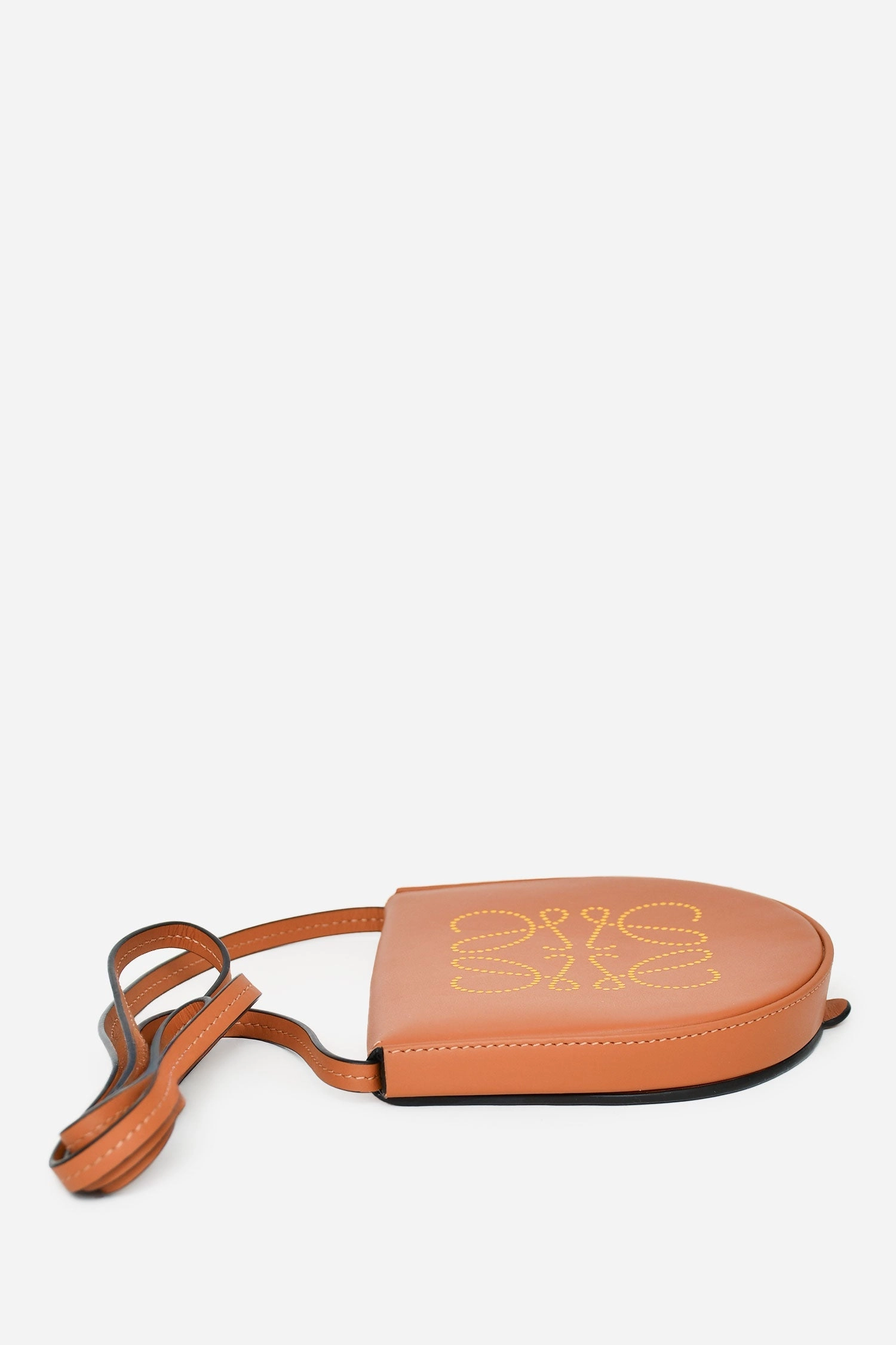 Loewe Brown Calfskin Leather Heel Crossbody Pouch