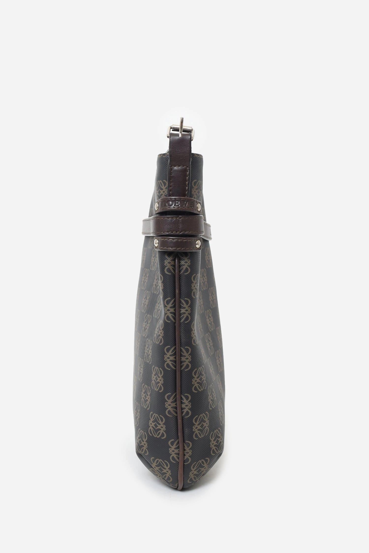 Loewe Brown Coated Canvas Crossbody Bag with Pouch